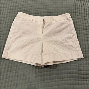 White House Black Market Textured Cream High Waist Shorts